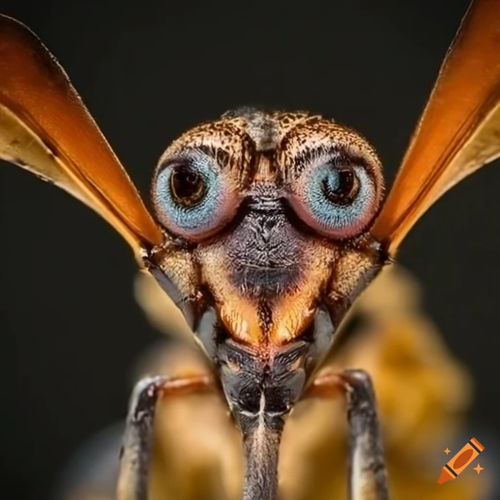 Photo of a predatory insect with human mimicry on Craiyon