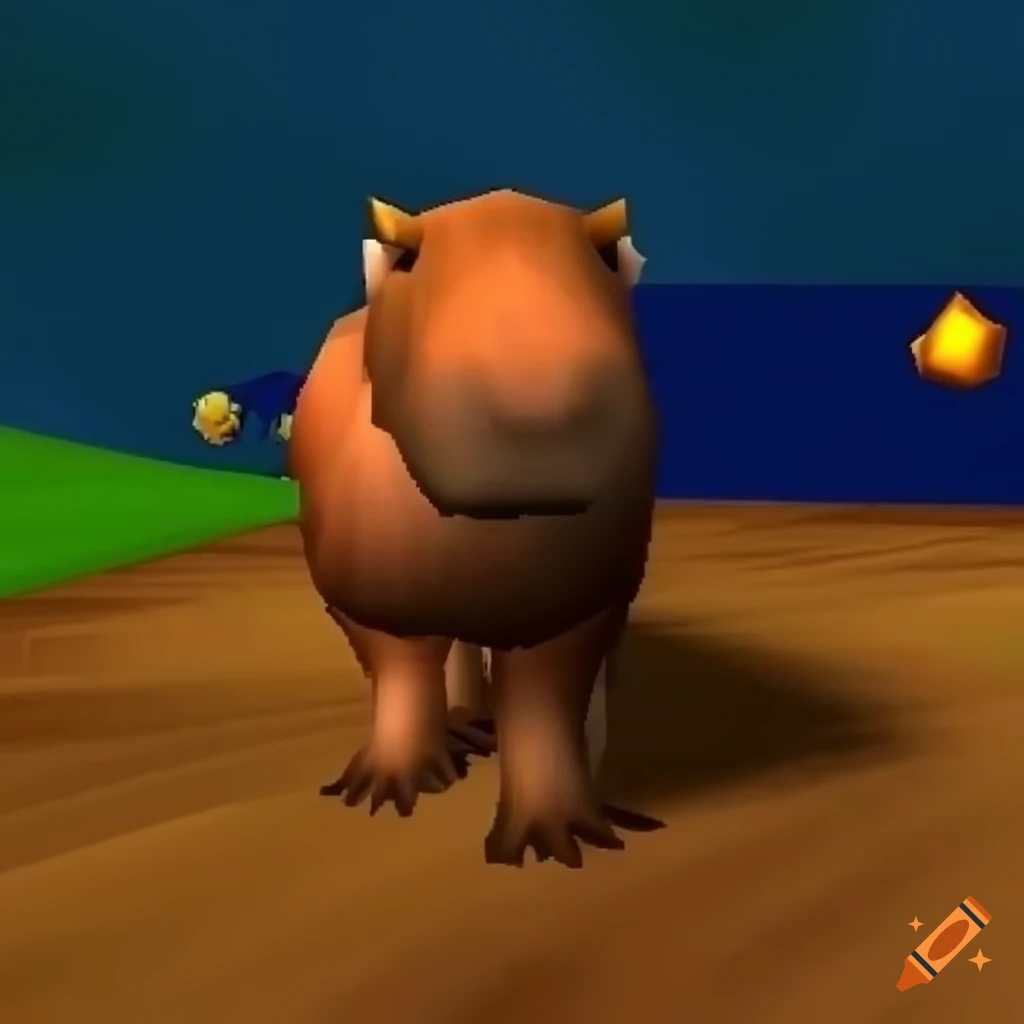 screenshot of a capybara in Mario 64