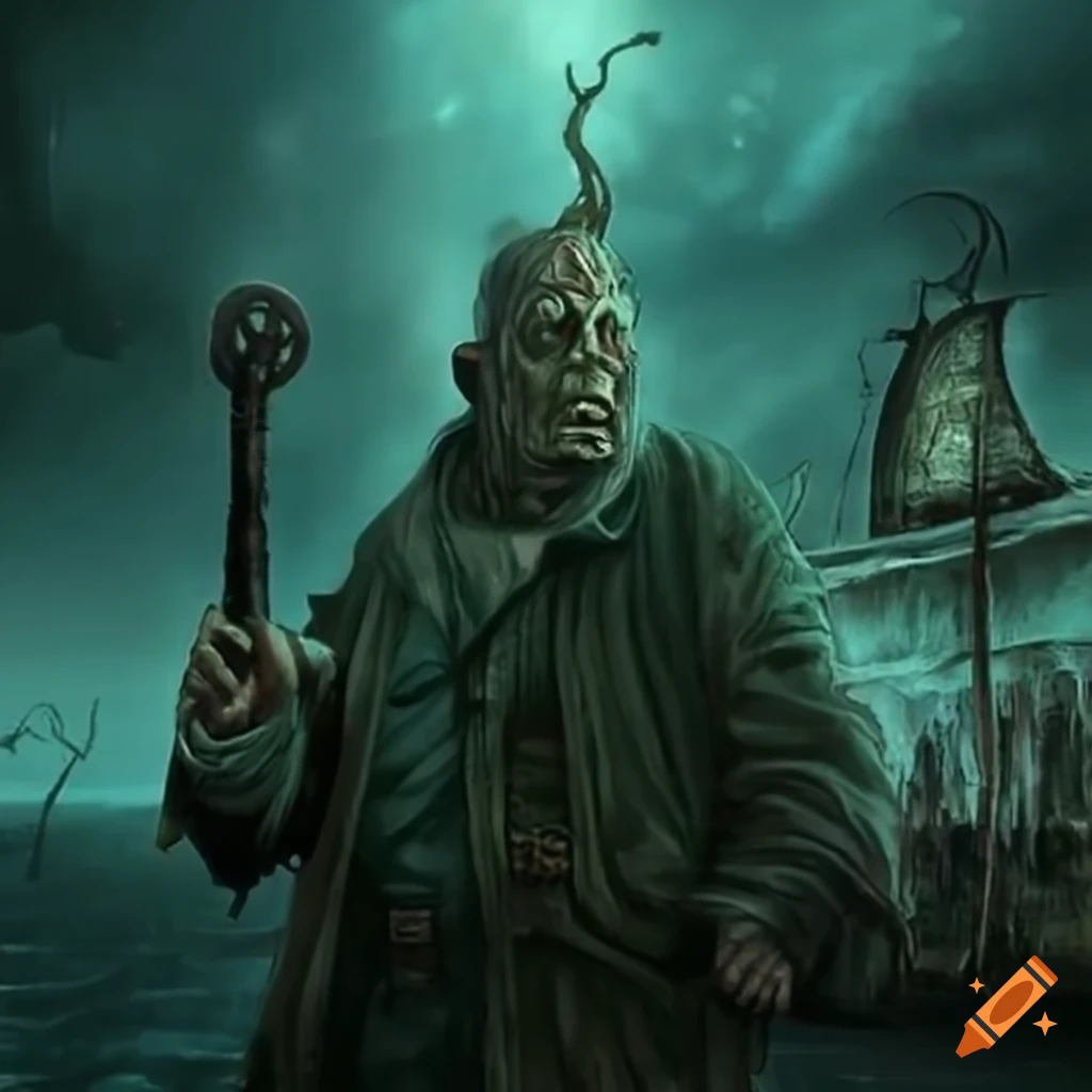 dark and eerie depiction of Innsmouth town