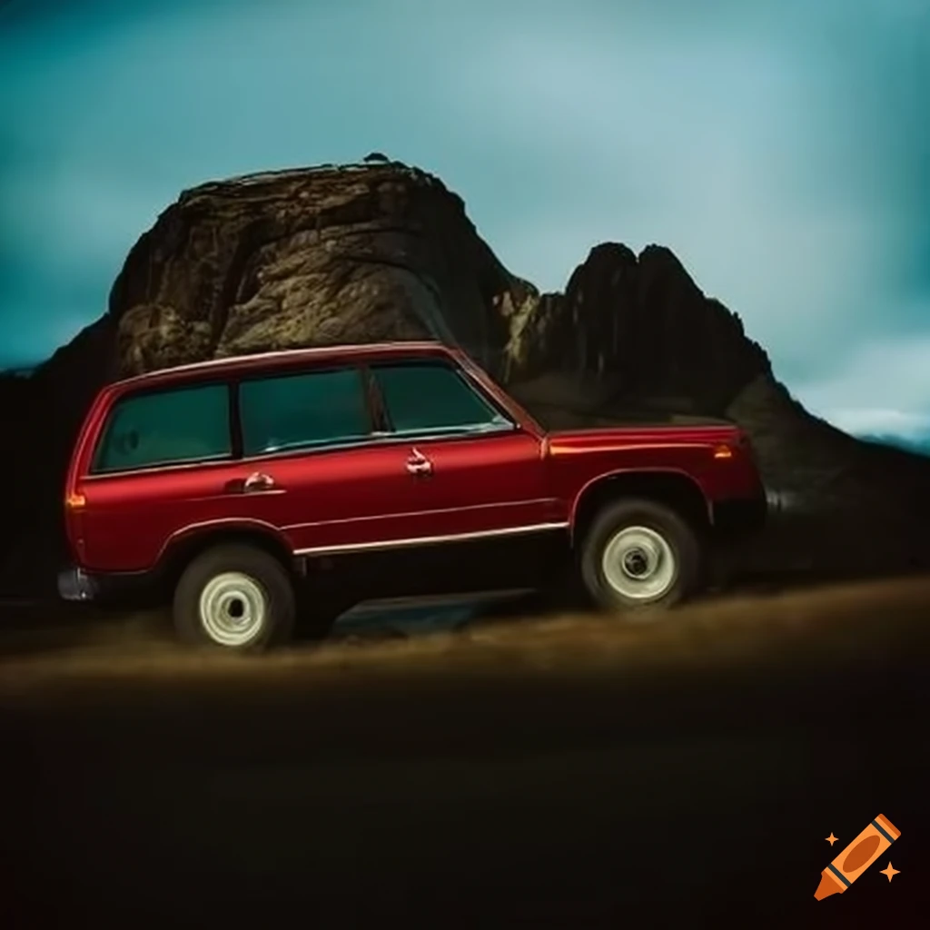 Mitsubishi SUV conquering rugged terrains