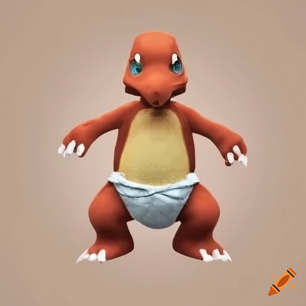 cute charmeleon in oversized diaper outfit