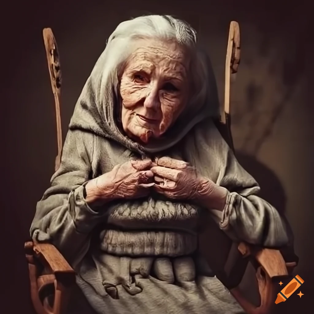 Spooky image of an old woman in a rocking chair