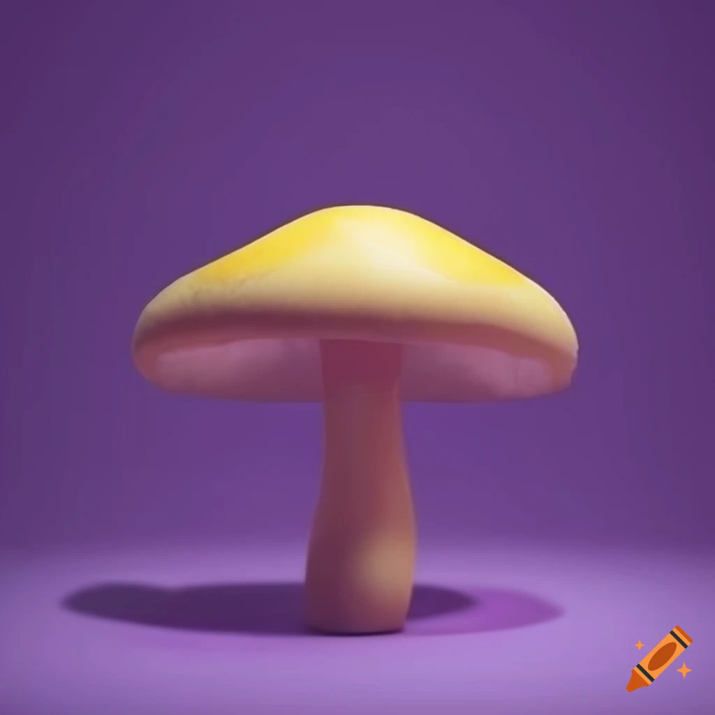 beautiful yellow mushroom on a purple background