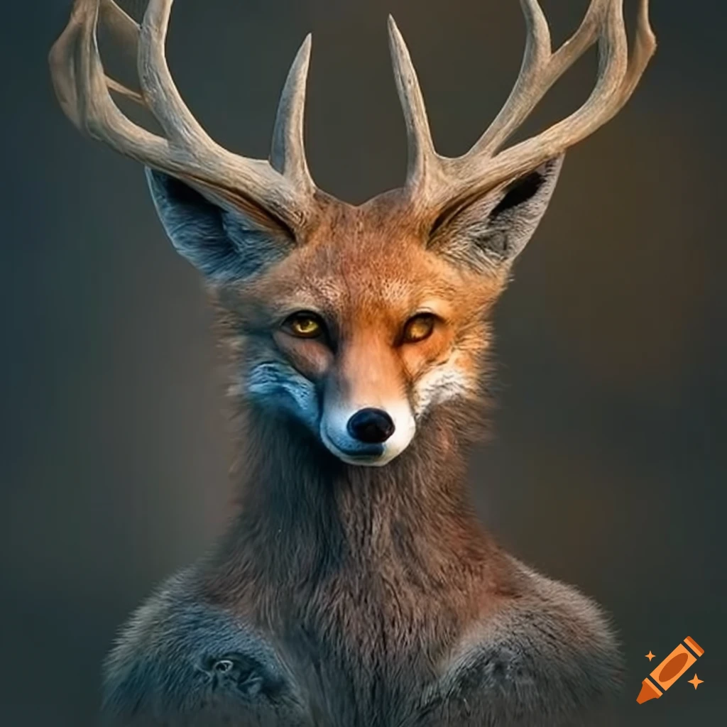 image of a fox with antlers