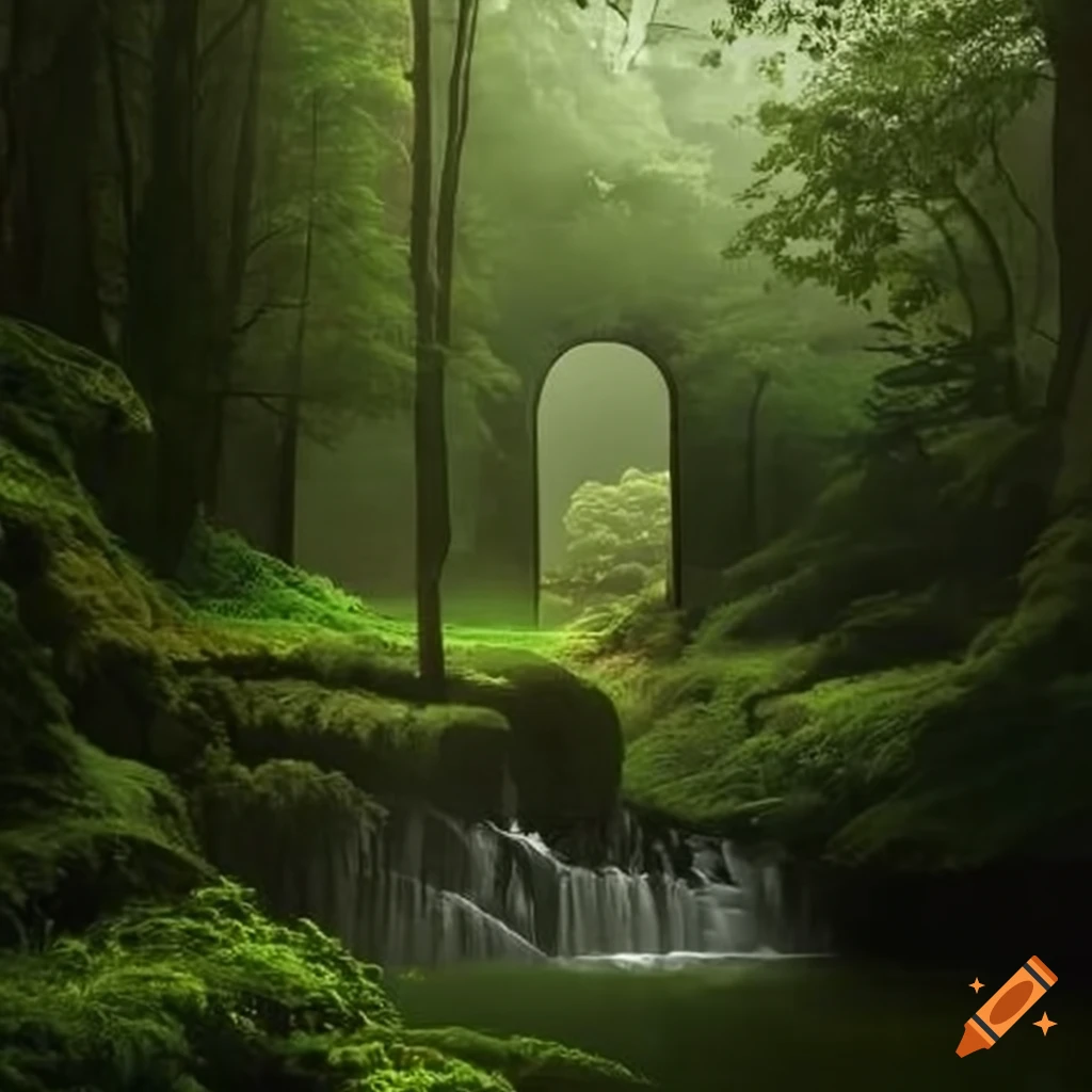 image of a mansion integrated in a forest
