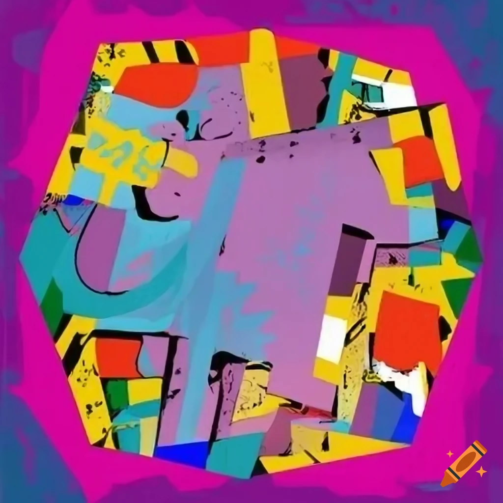 vibrant pop art collage in Roy Lichtenstein style