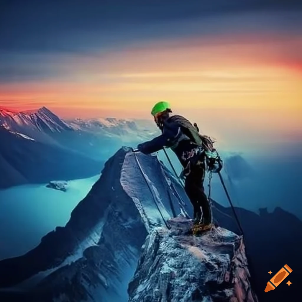 mountain-climber-reaching-the-summit