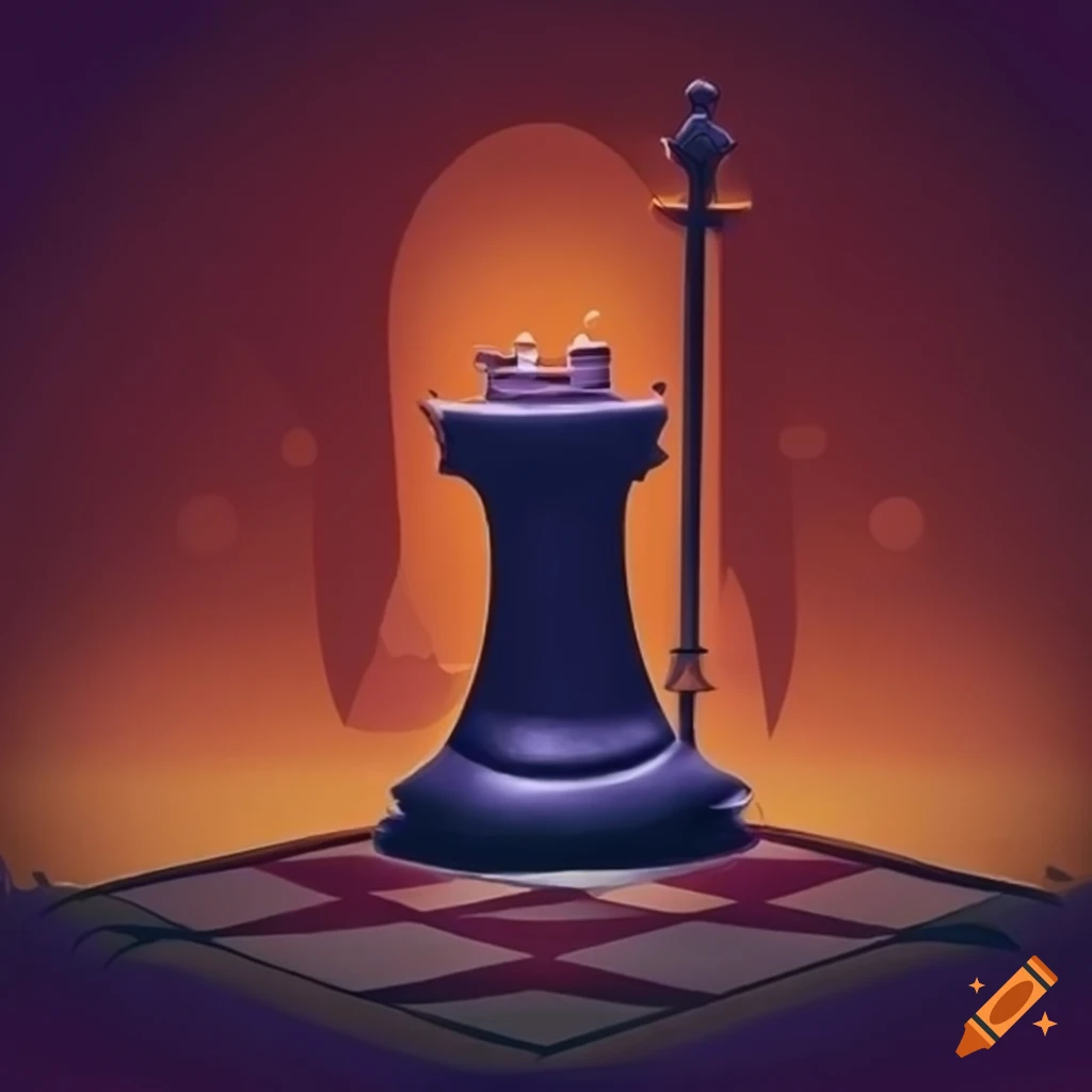 Disney pixarstyle poster of a chess game with a rook and a sword Craiyon