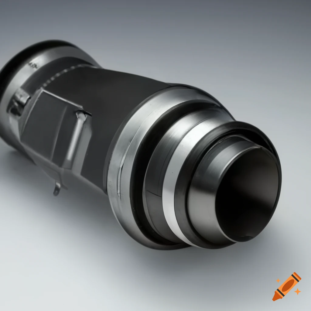 Rocket engine nozzle with sleek industrial design on Craiyon