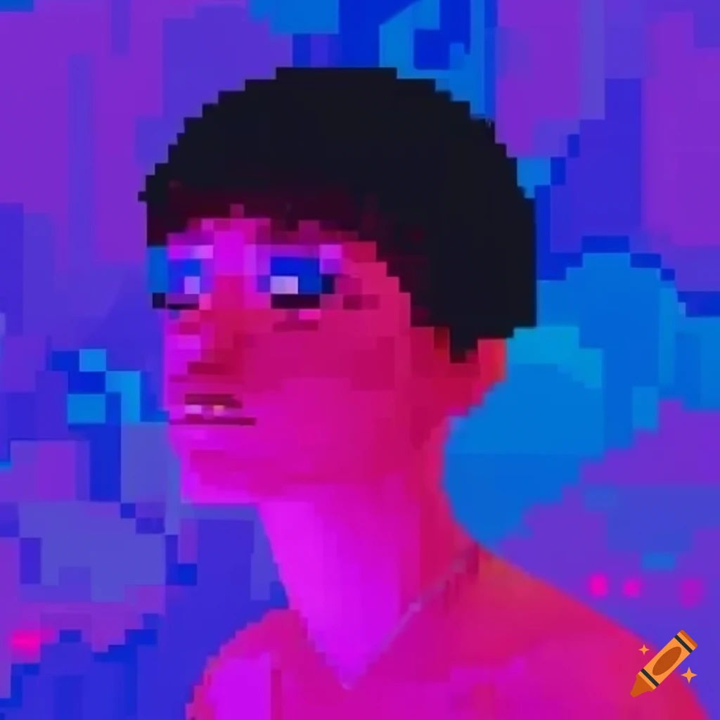 Aesthetic boy indie character dark pixel art on Craiyon