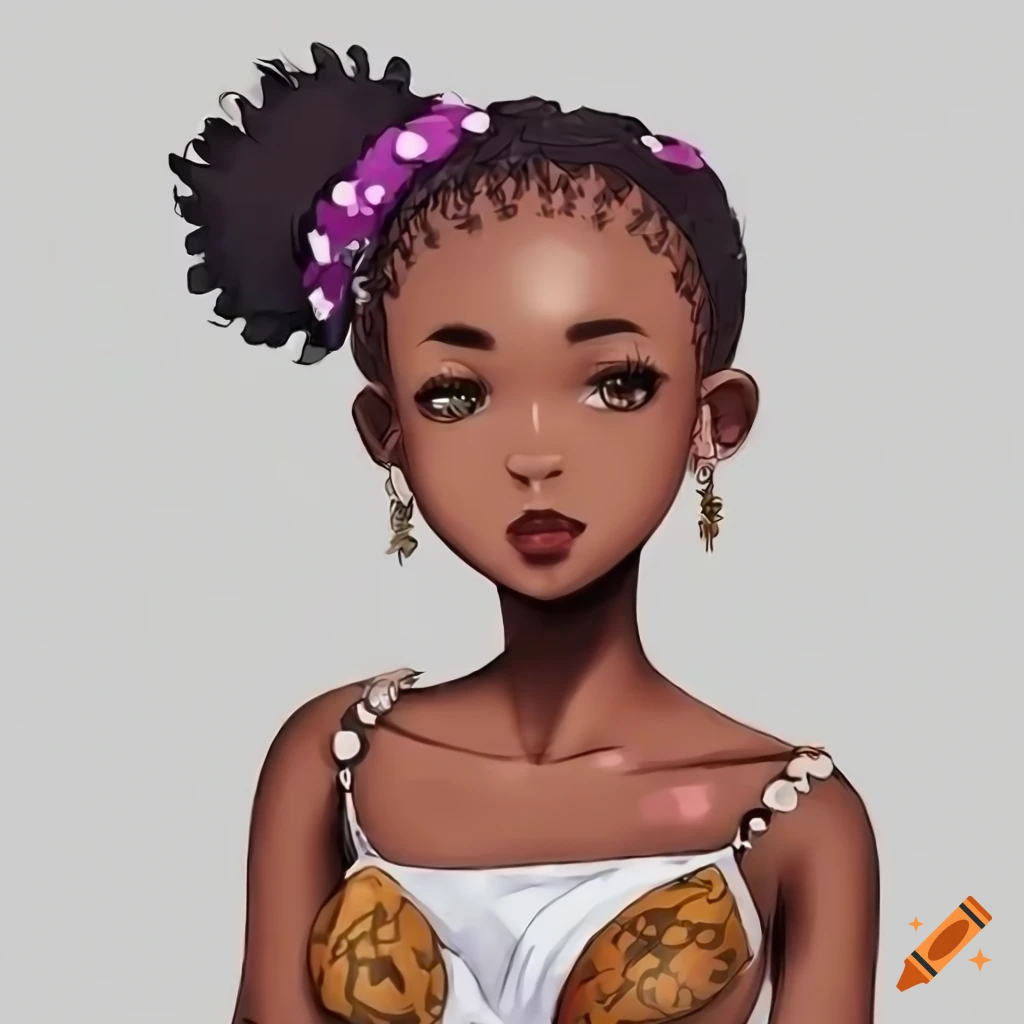 anime character of an African girl