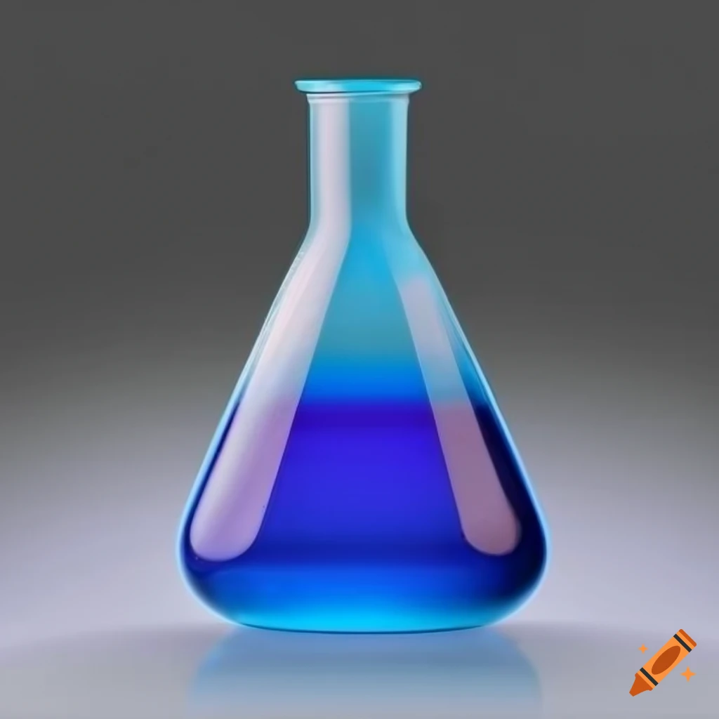 blue gradient liquid in a flask