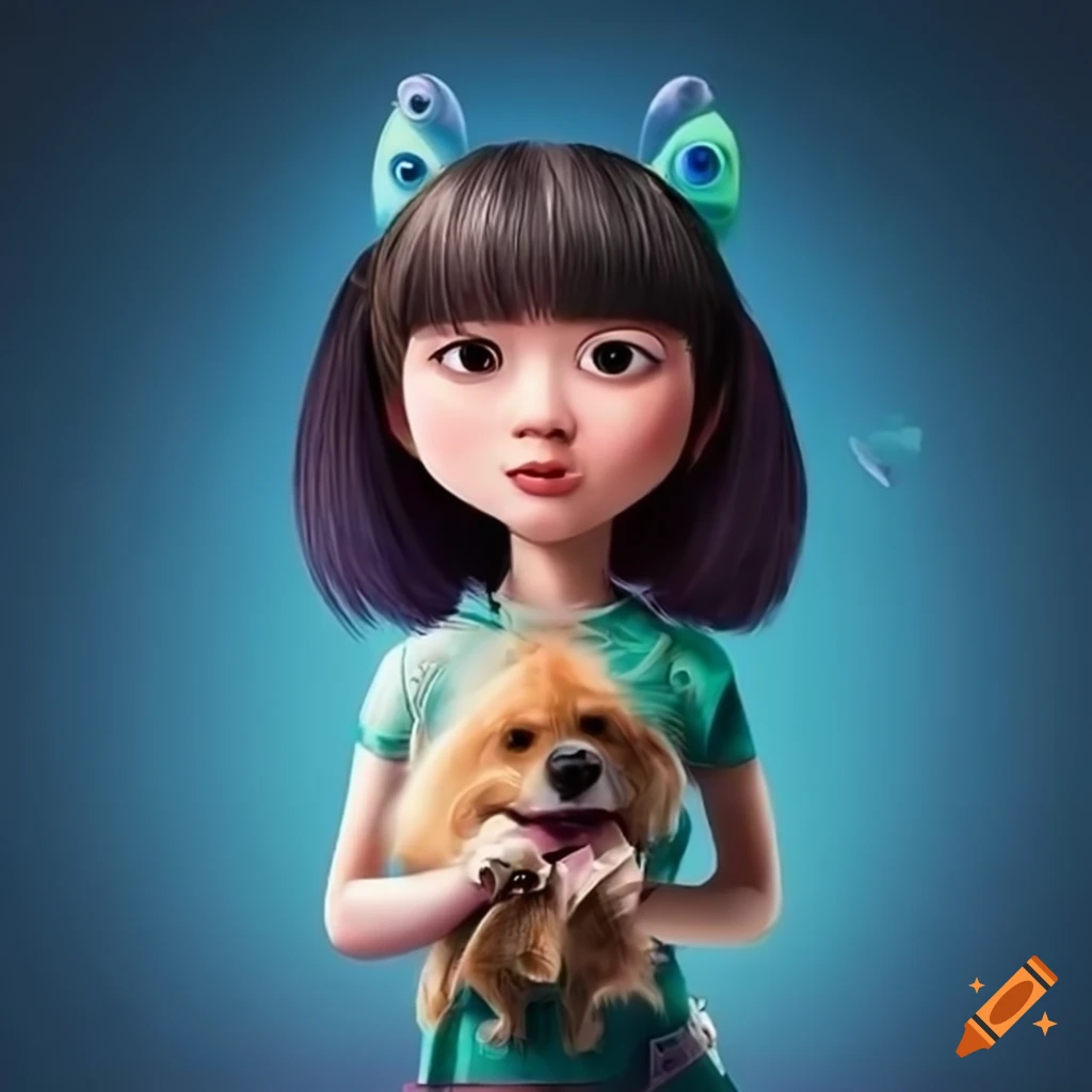 movie poster of a Chinese woman holding a dog