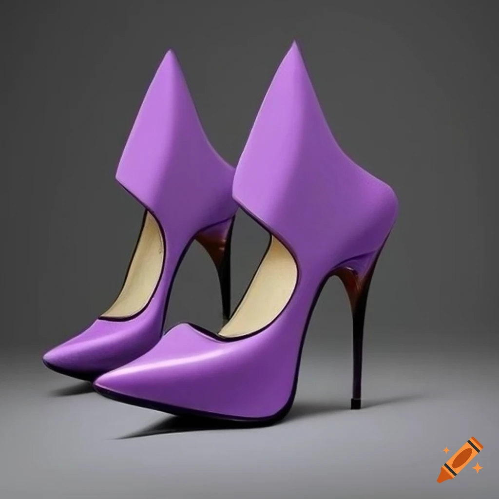 Futuristic surrealistic high heels in various colors on Craiyon