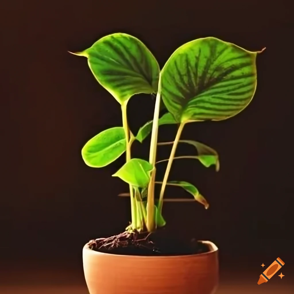 picture of a young plant growing indoors