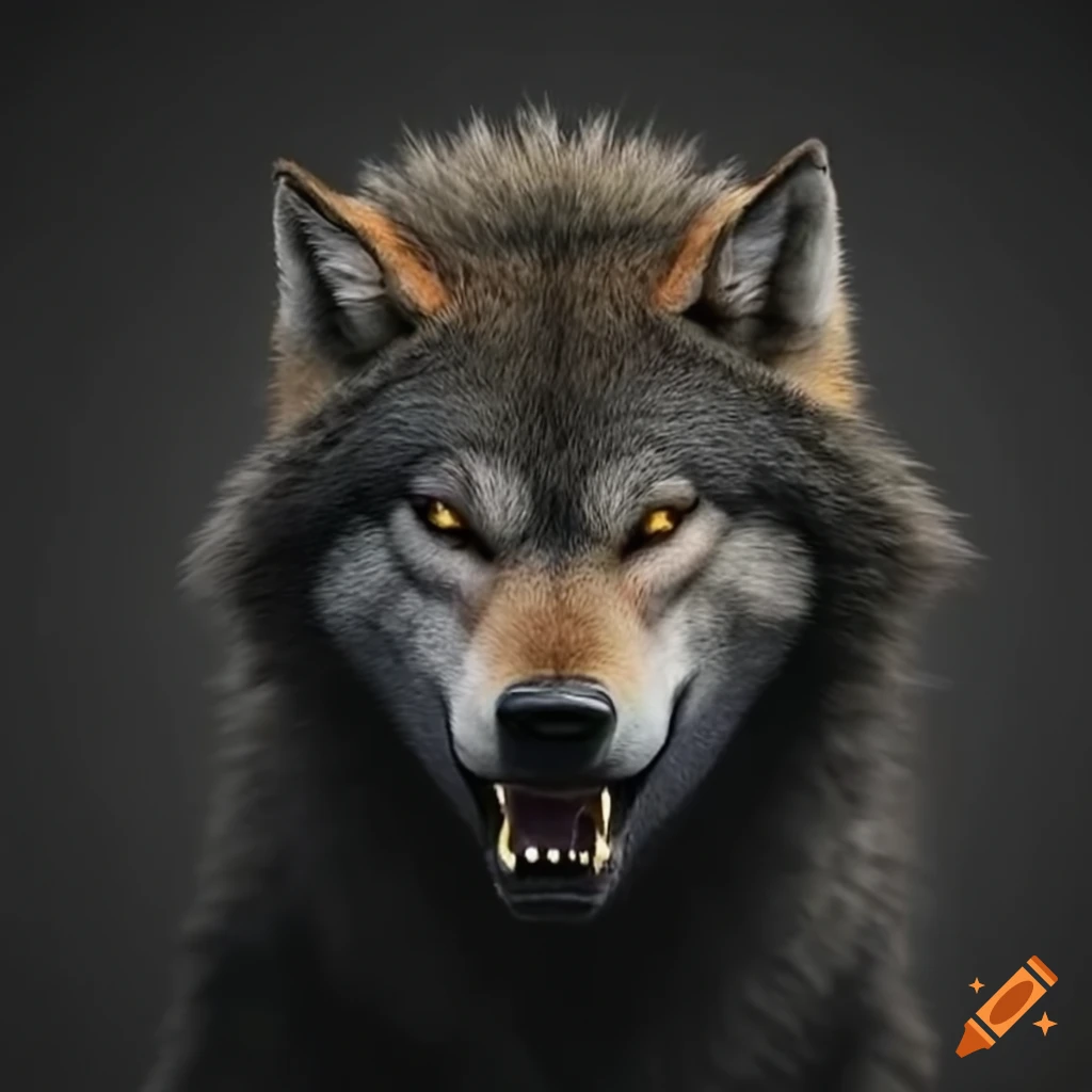 image of an angry wolf