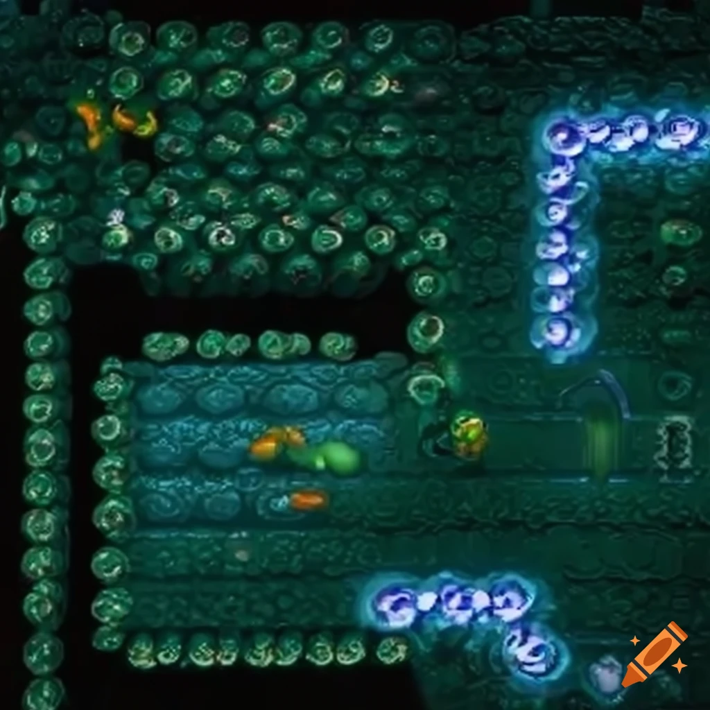 slimy bubble tiles in a frosty 2D platform game
