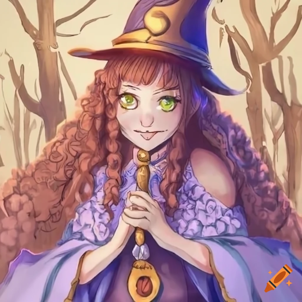Artwork of an anime potato sorceress and wizard on Craiyon