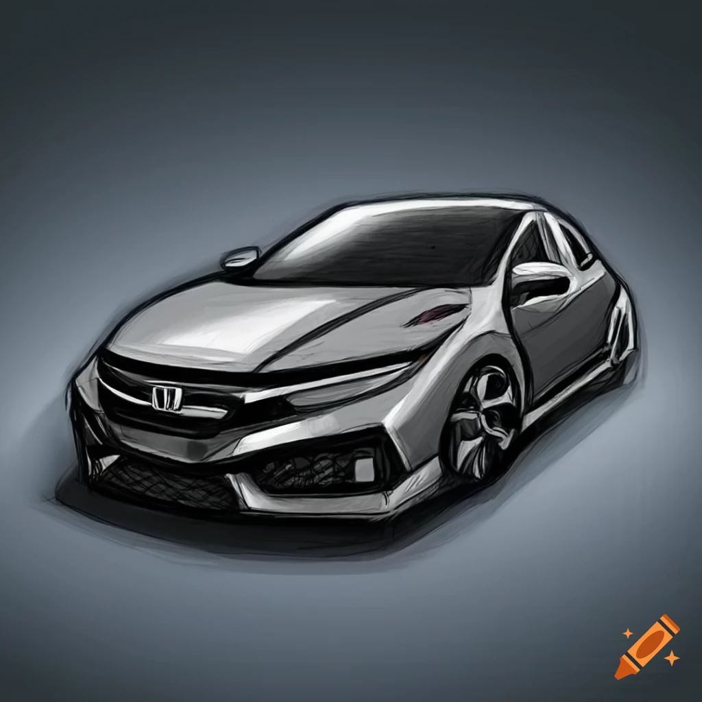 Honda Civic PNG Image, Honda Civic Custom, Car Sketching, Honda, Modified  Cars PNG Image For Free Download