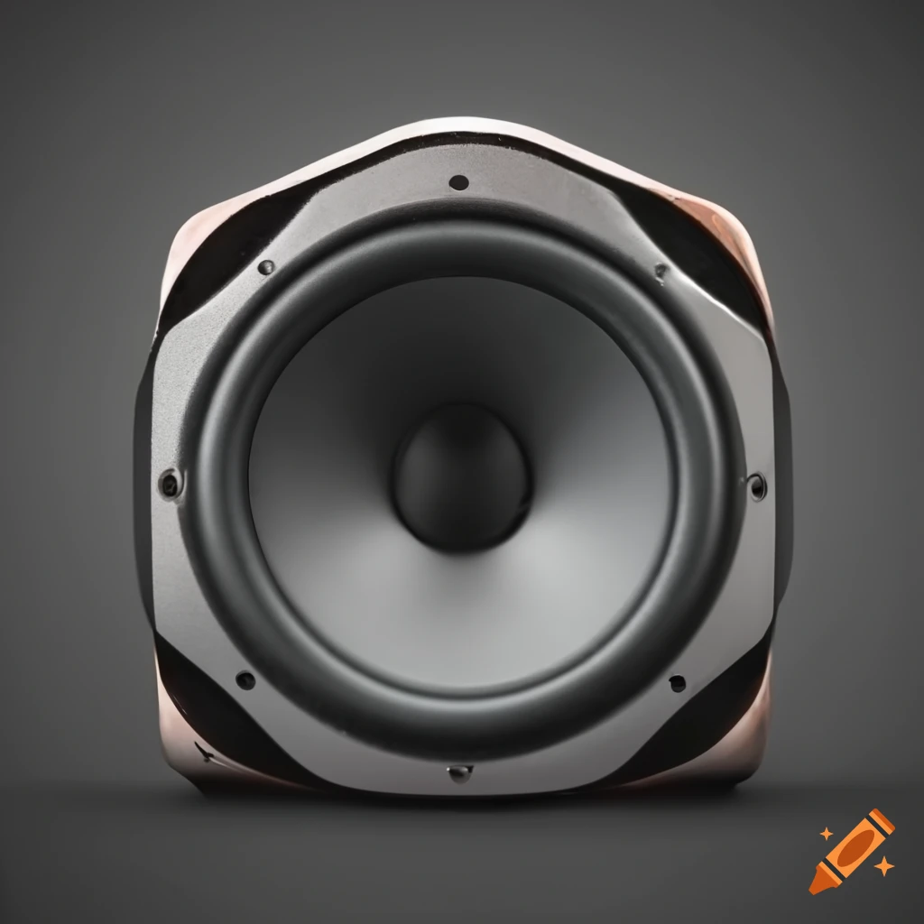 Close up view of a subwoofer speaker on Craiyon