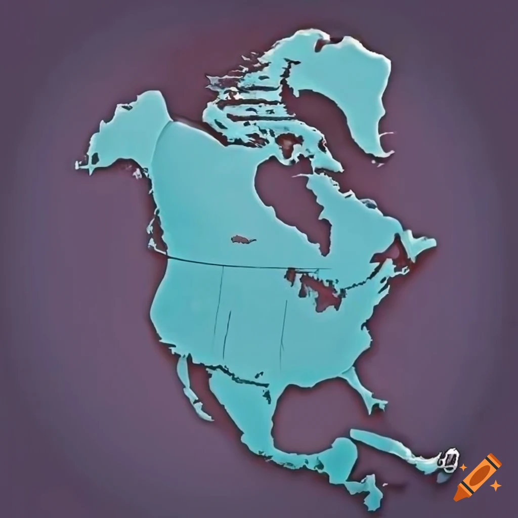 Map of north america on Craiyon