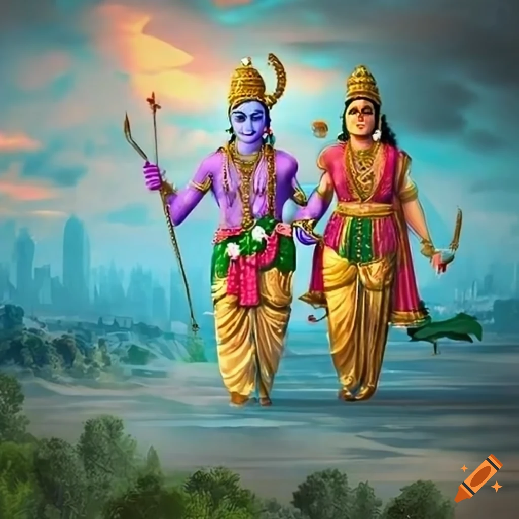brand mouw Gunst Image of god ram, sita mata, and lakshman in a forest on Craiyon