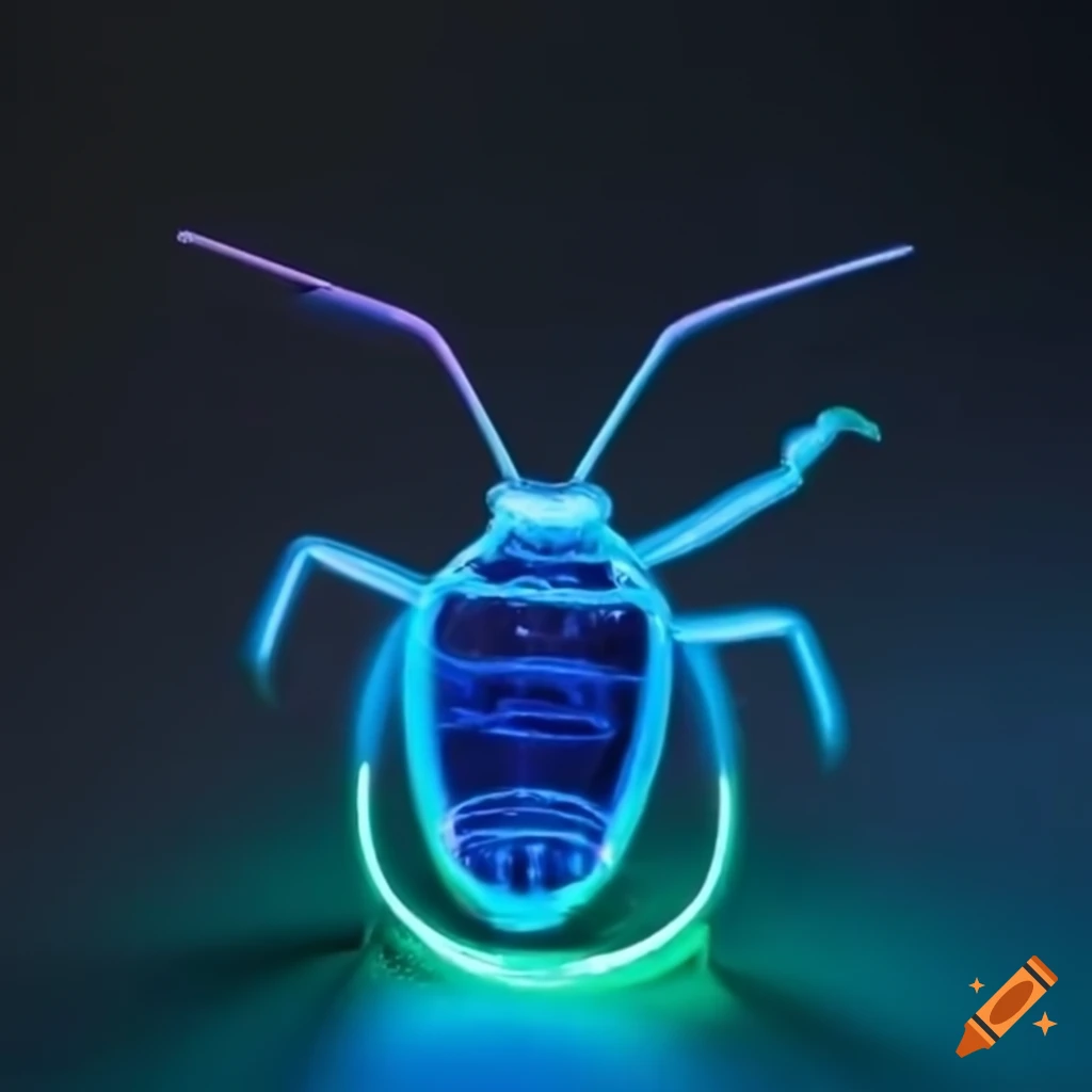 futuristic-stinkbug-in-a-glass-container-with-neon-lights-on-craiyon