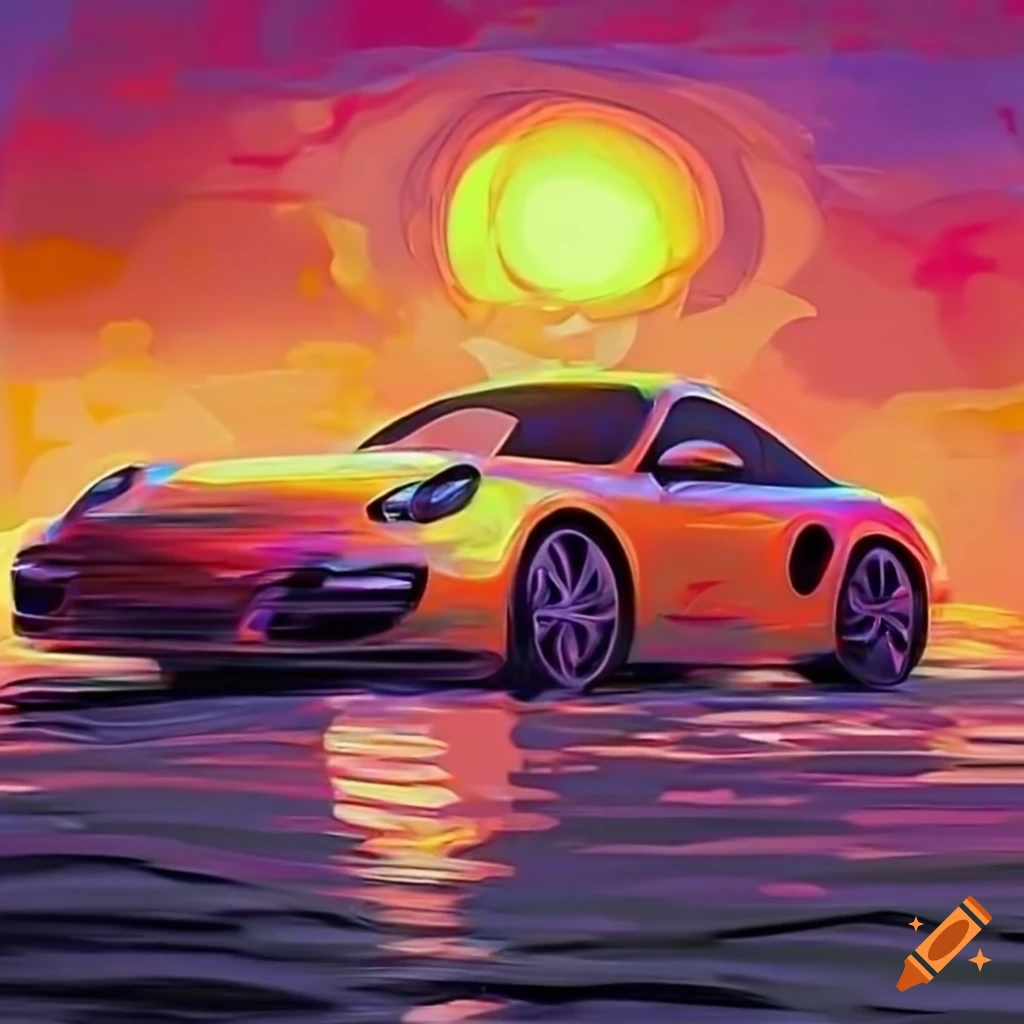 porsche-997-at-sunset-on-craiyon