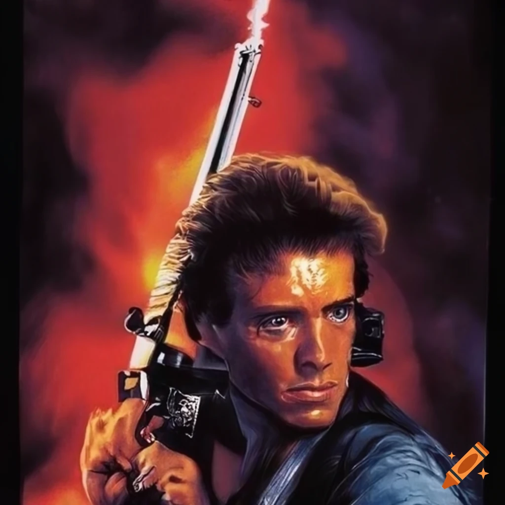 80s style airbrush action movie poster