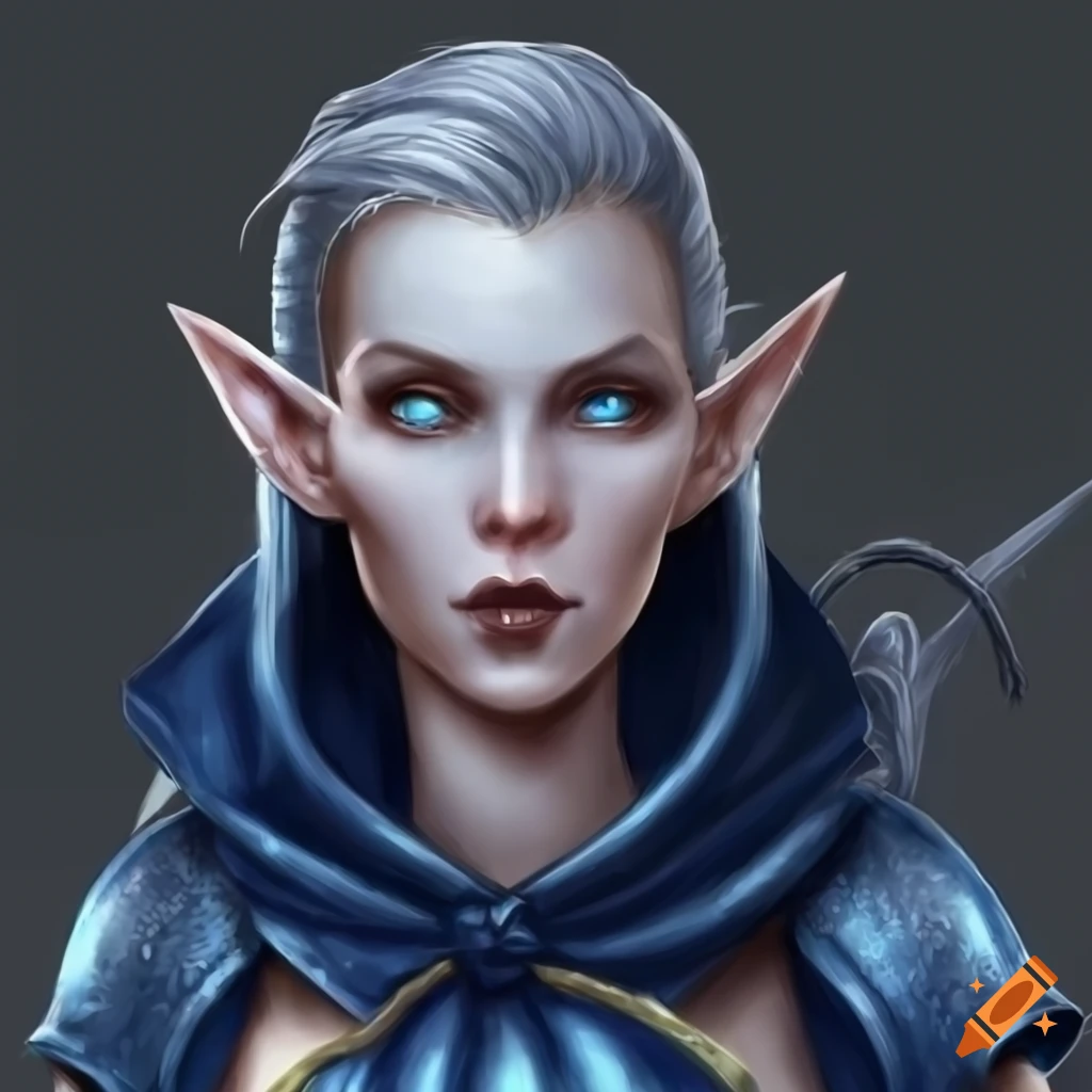 Image of a female elf with a sword and crossbow