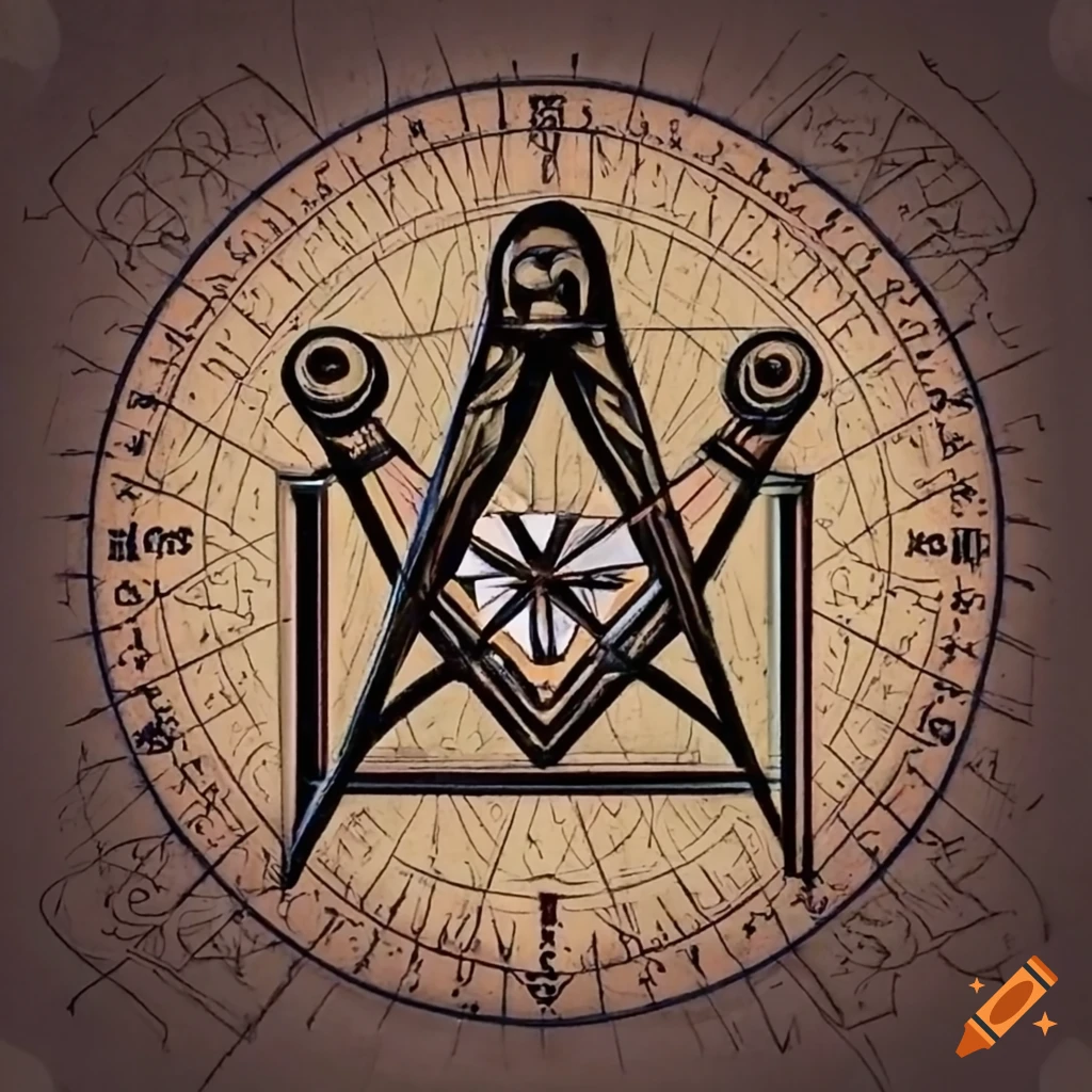 Armenian masonic square and compass symbol on craiyon