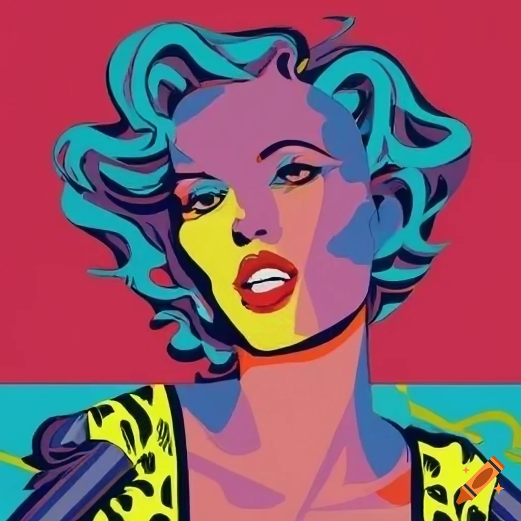 Vibrant pop art collage inspired by roy lichtenstein
