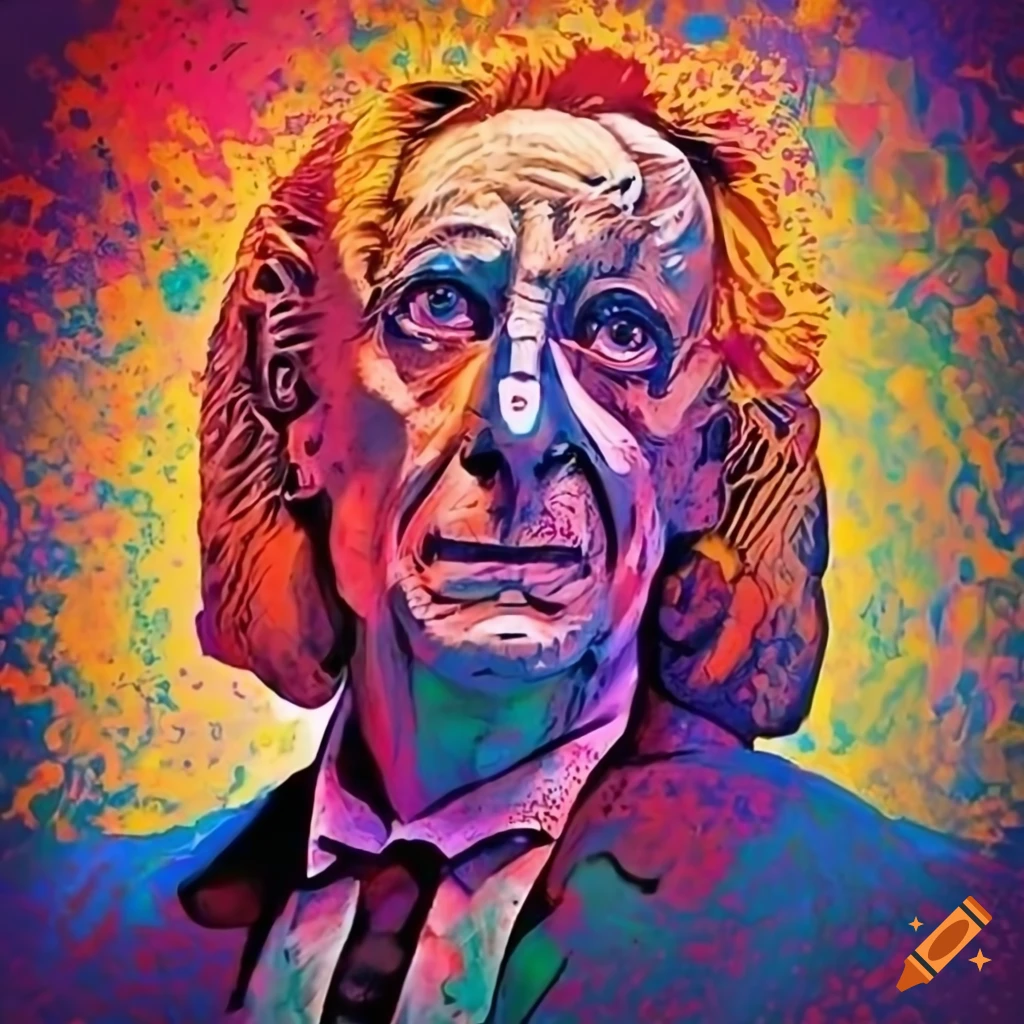 colorful poster art of William Hartnell in Doctor Who