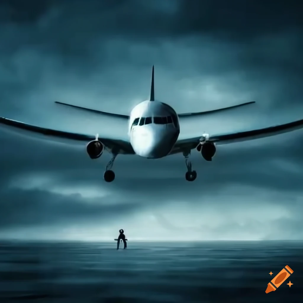 Lowflying plane during a storm on Craiyon