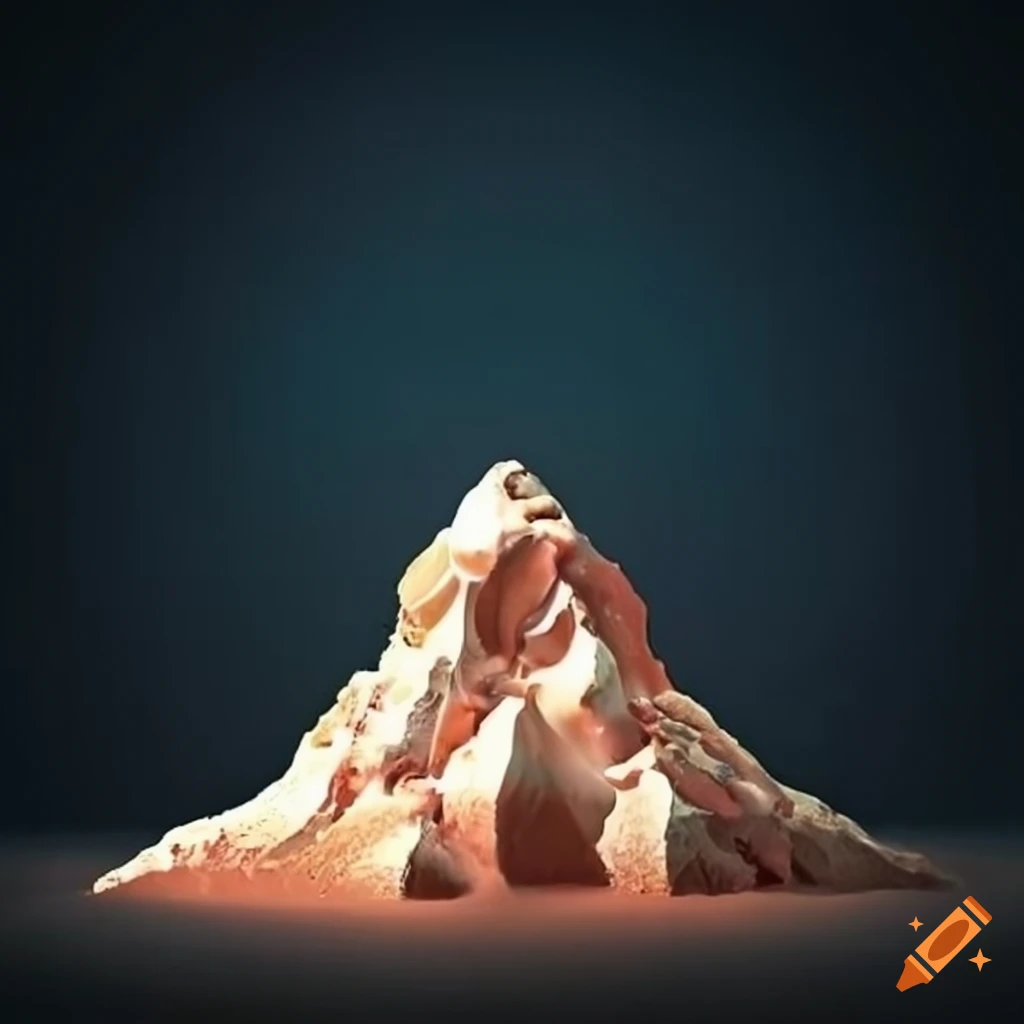 Mountainlike ice cream treat on Craiyon