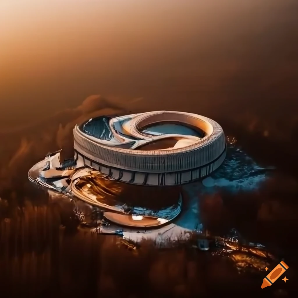 Aerial view of a modern wellness center