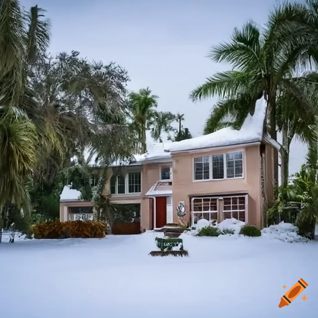 Snowcovered house in fort lauderdale, florida on Craiyon