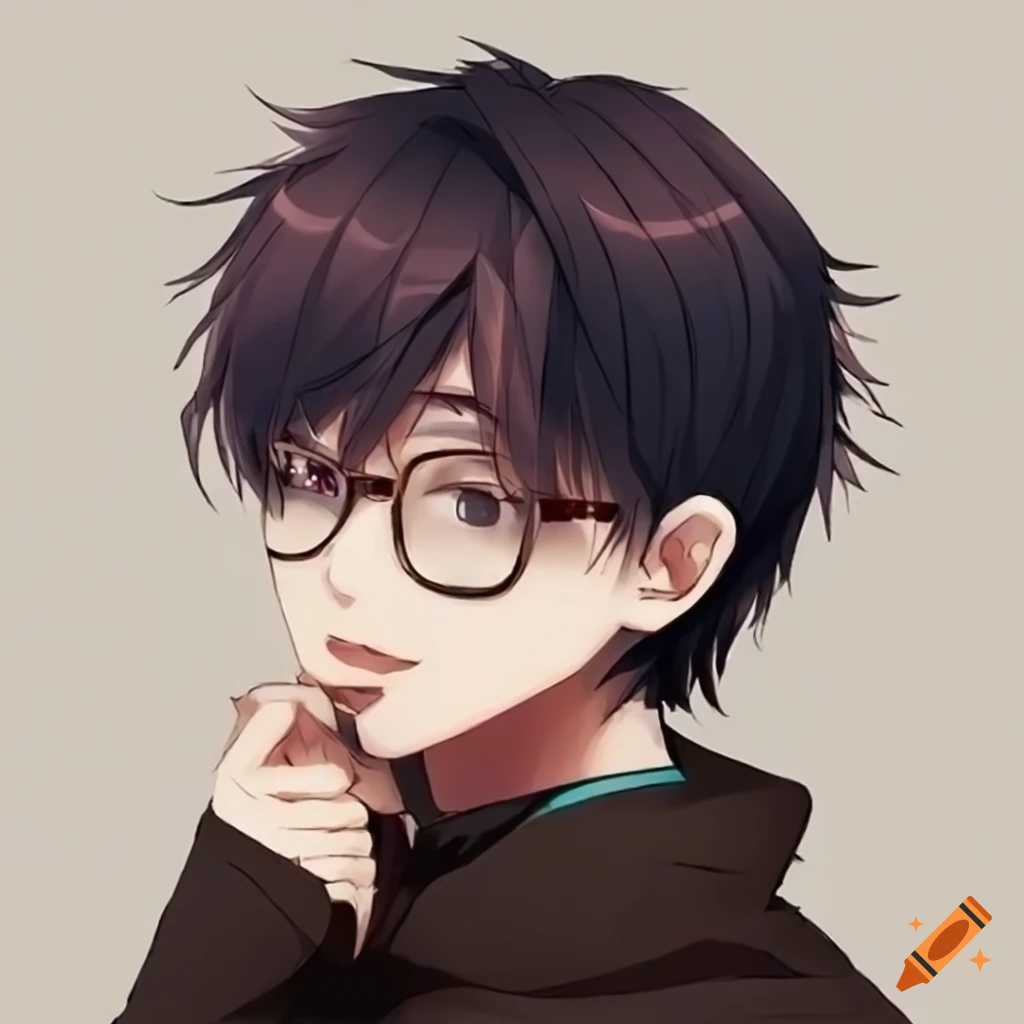 anime male tutor with glasses