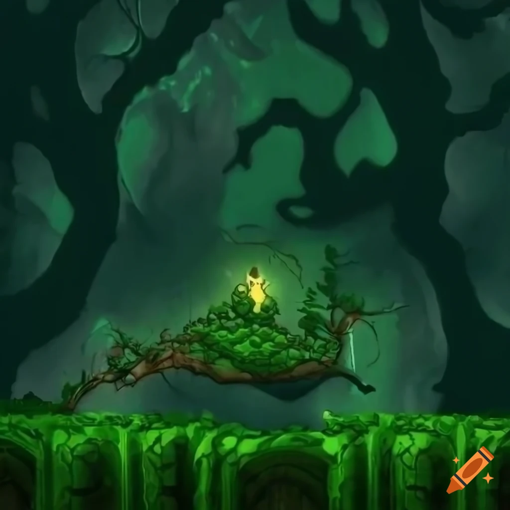 organic plant-themed 2D game layout map