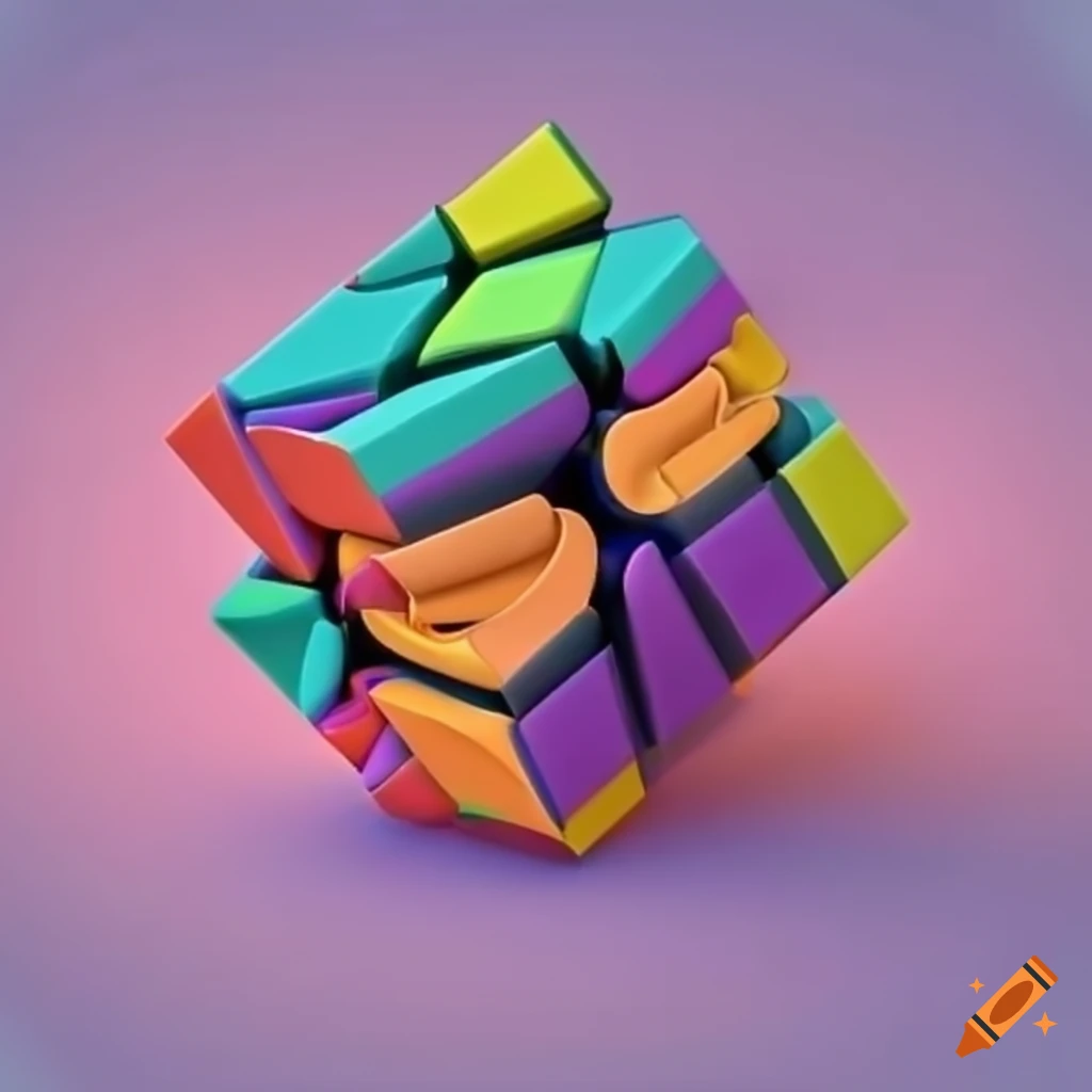Twisty Puzzle With Gradient Colors On Craiyon