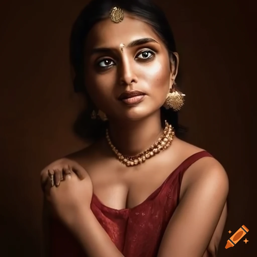Lexica - Beautiful adorable indian princess, youthful attractive, golden  reflective saree dress, grace, flowing hair, symmetrical face portrait,  arts...