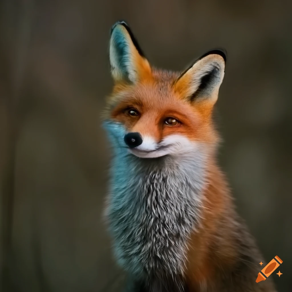 fox observing a forest landscape