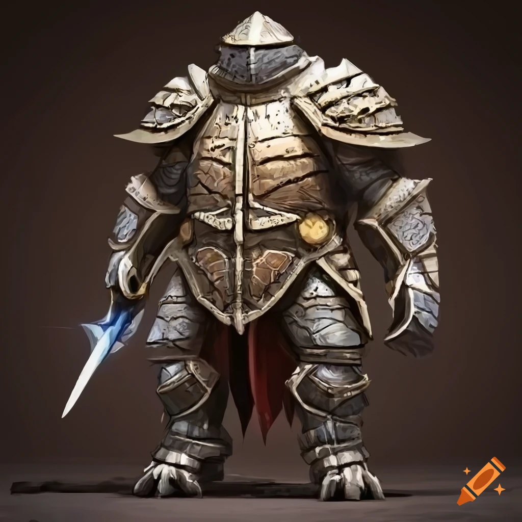 image of a stone knight with heavy armor