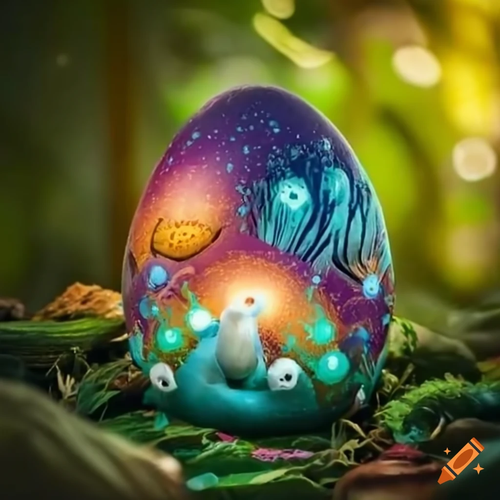 Magical deer nesting on eggs on Craiyon