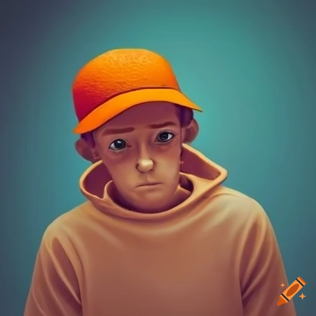 person wearing an orange cap