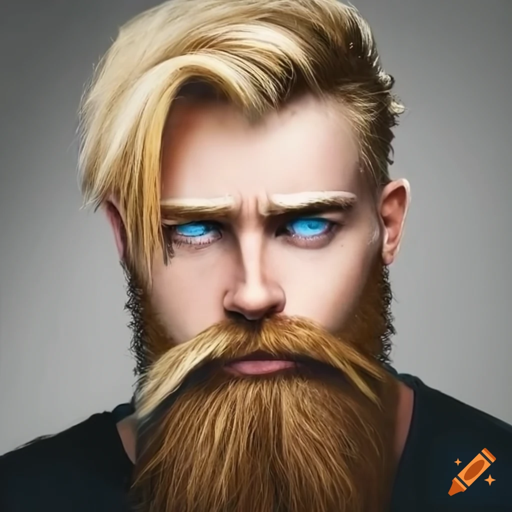 portrait of a blond man with a full beard