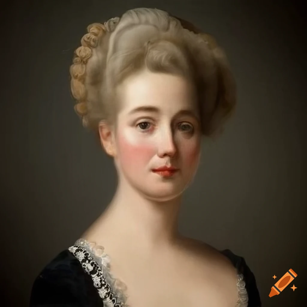Elegant portrait of an 18th century woman on Craiyon