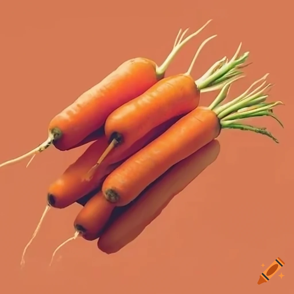 Surreal image of carrots and potatoes growing legs on Craiyon