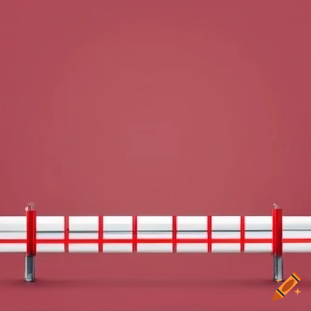 White traffic barrier with red and white stripes on Craiyon