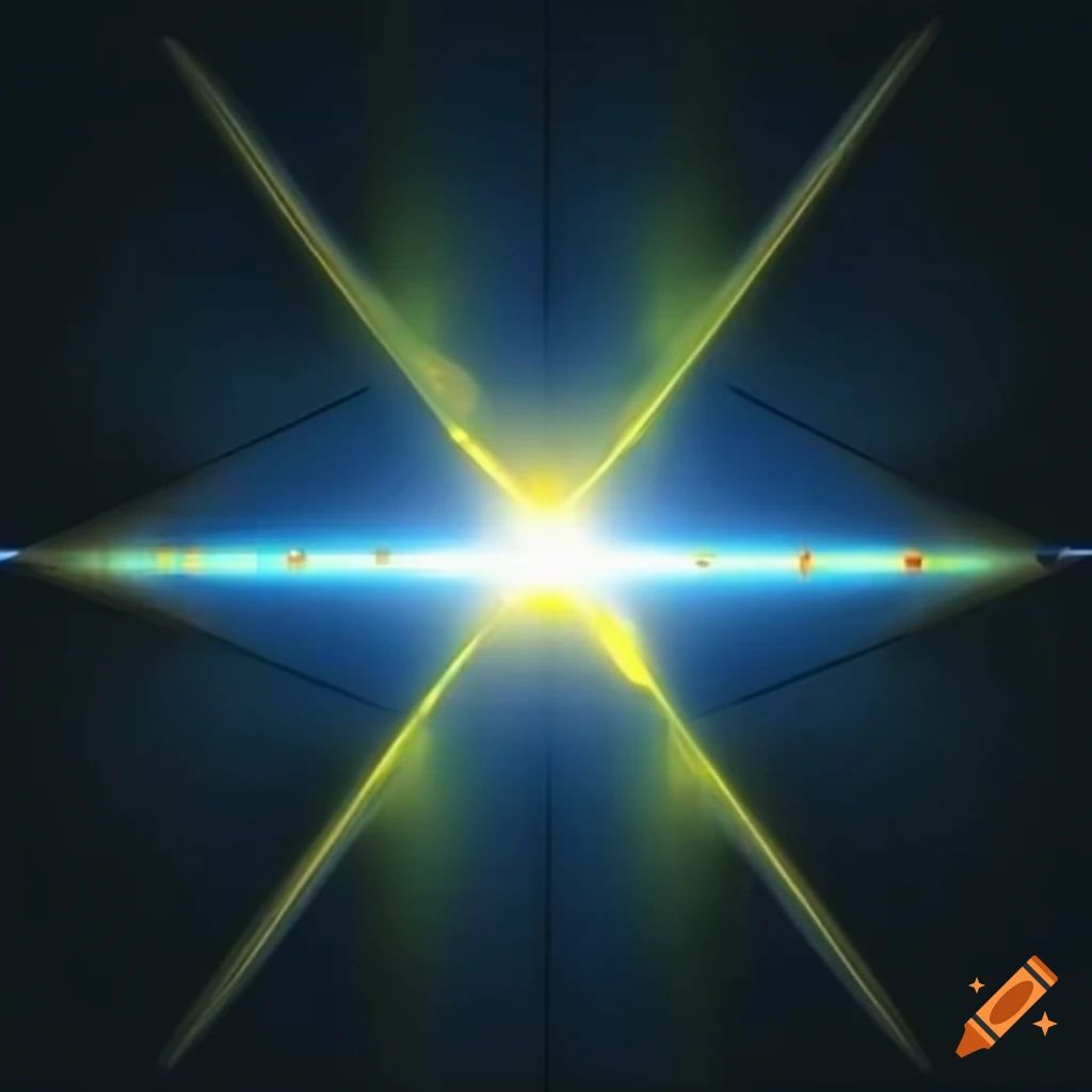 abstract image of yellow and blue laser beams
